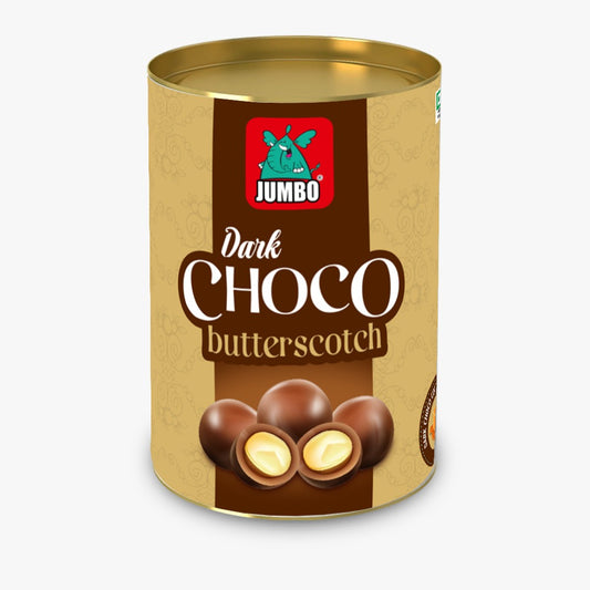 JUMBO Dark Choco Butterscotch, Dark Chocolate Covered Butterscotch balls, 70g Tin Pack