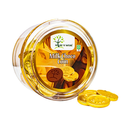 NATURE 'N' NATURE Gold Coin MILK Chocolates, 135 gms Gold Coin Chocolates Round Gift Pack, 60pcs