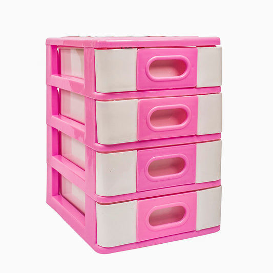 Hanbao small 4 Compartments storage box/organizer for small items, 24cm * 15cm * 21cm, Plastic Small Drawer/Desk Organizer