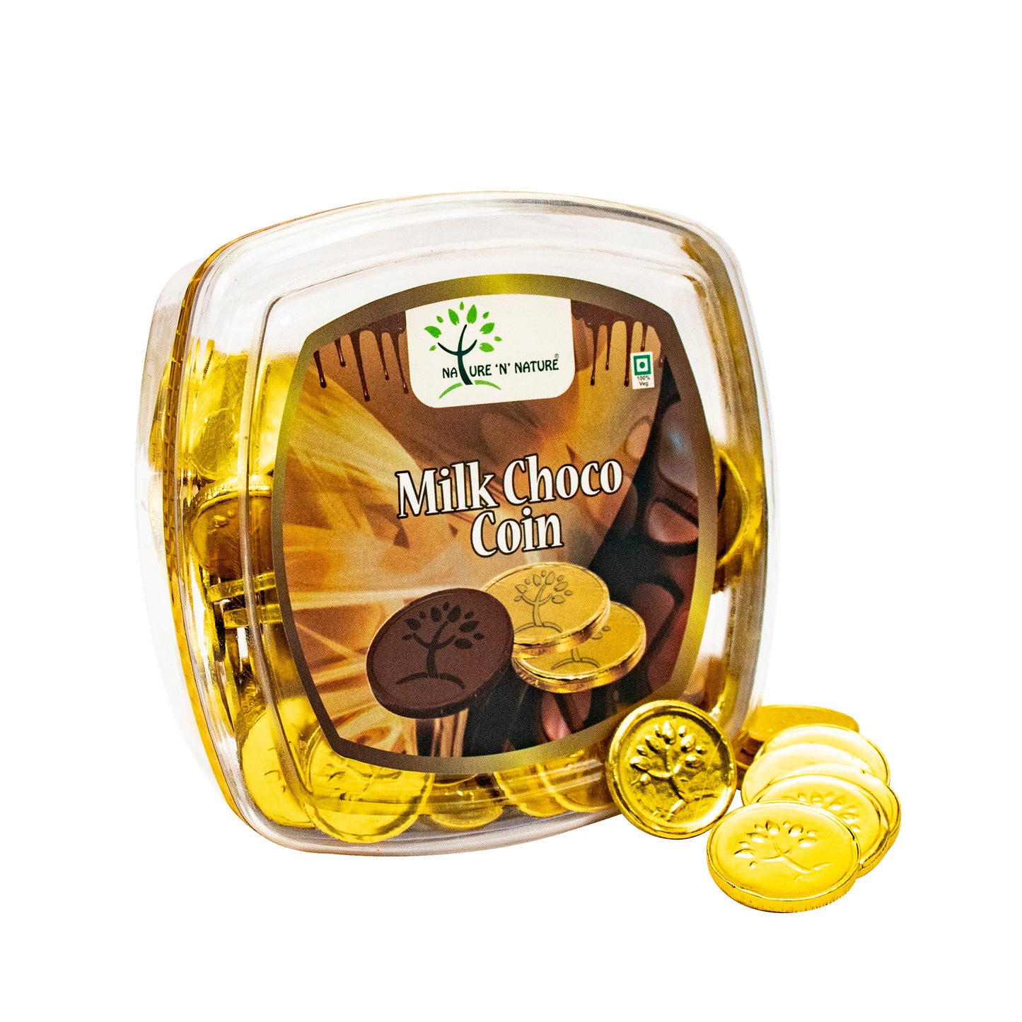 NATURE 'N' NATURE Gold Coin MILK Chocolates, 230 gms Gold Coin Chocolates Square Gift Pack, 100pcs approx.