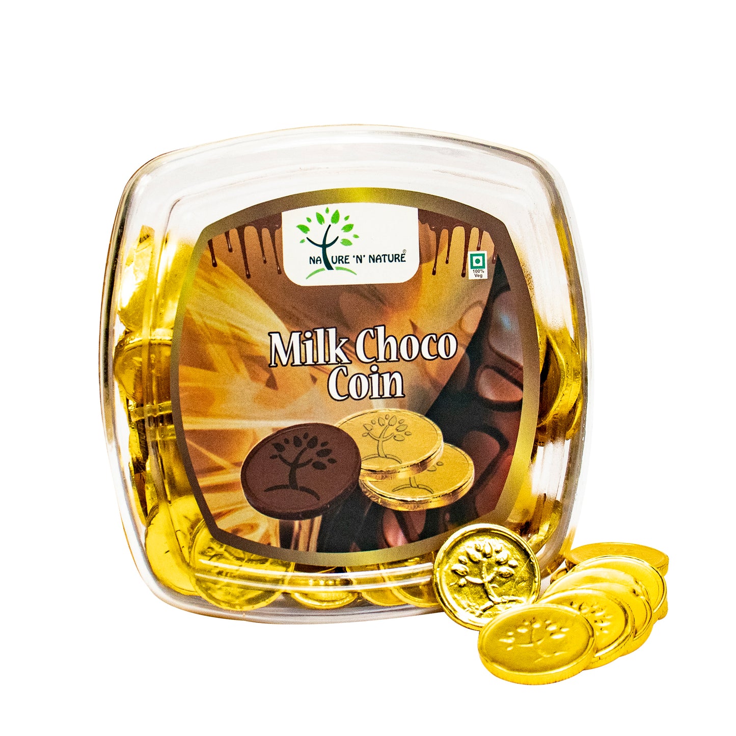 NATURE 'N' NATURE Gold Coin MILK Chocolates, 230 gms Gold Coin Chocolates Square Gift Pack, 100pcs approx.
