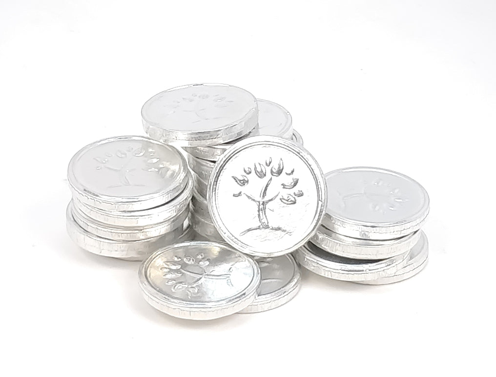 NATURE 'N' NATURE Silver Coin Milk WHITE Chocolates, 135 gms Silver Coin Chocolates Round Gift Pack, 60pcs